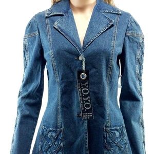 YOYO Size Medium Jean Jacket Button Down NWT